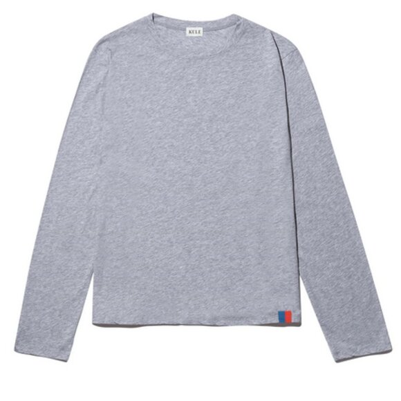 KULE The Modern Long Sleeve Tee Heather Grey Organic Cotton Size Small - Picture 1 of 6